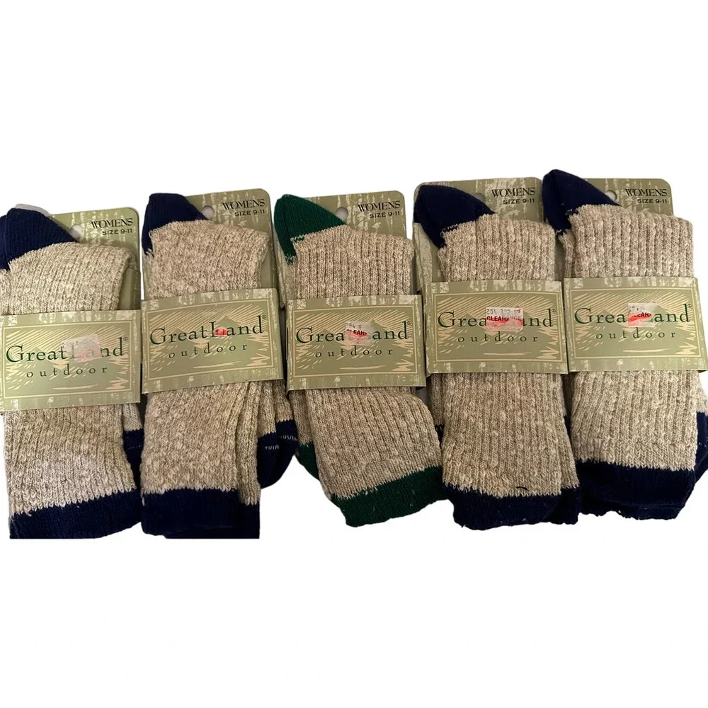 Vintage New NOS Women 5 Greatland Boots 9-11 Socks USA outdoor winter warm - Picture 1 of 6